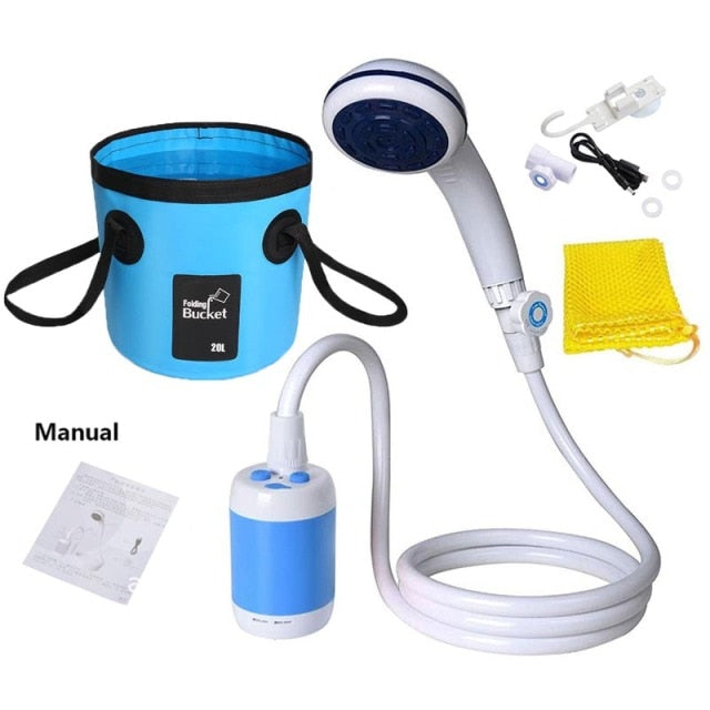 Portable Car Wagon Outdoor Camping Shower Car Washing Machine Electric Water Pump Travel Pet With Shower Kit