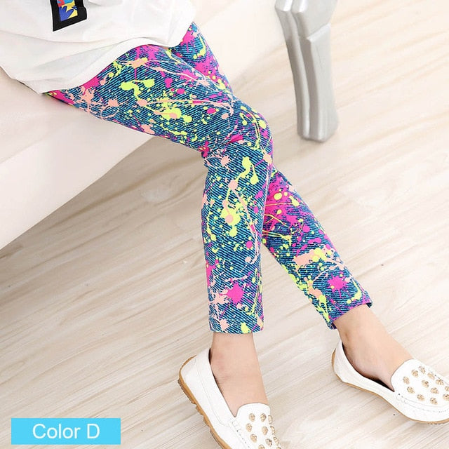 Girls Flower Leggings - foldingup