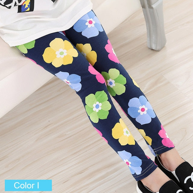 Girls Flower Leggings - foldingup