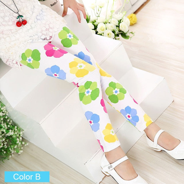 Girls Flower Leggings - foldingup