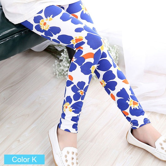 Girls Flower Leggings - foldingup