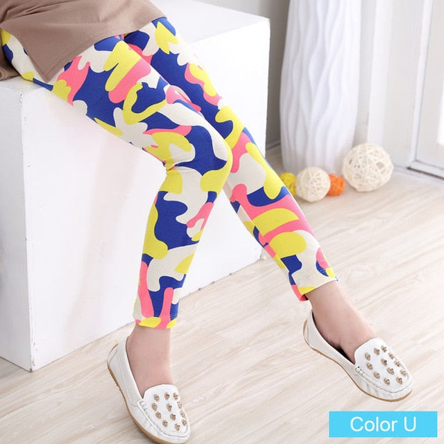 Girls Flower Leggings - foldingup