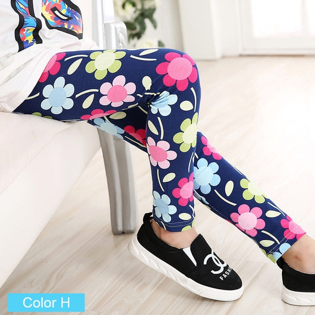 Girls Flower Leggings - foldingup