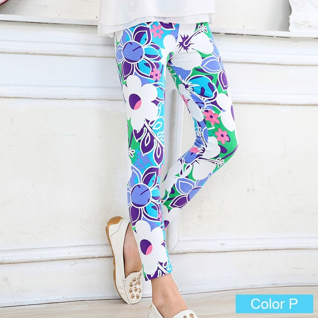 Girls Flower Leggings - foldingup