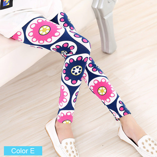 Girls Flower Leggings - foldingup