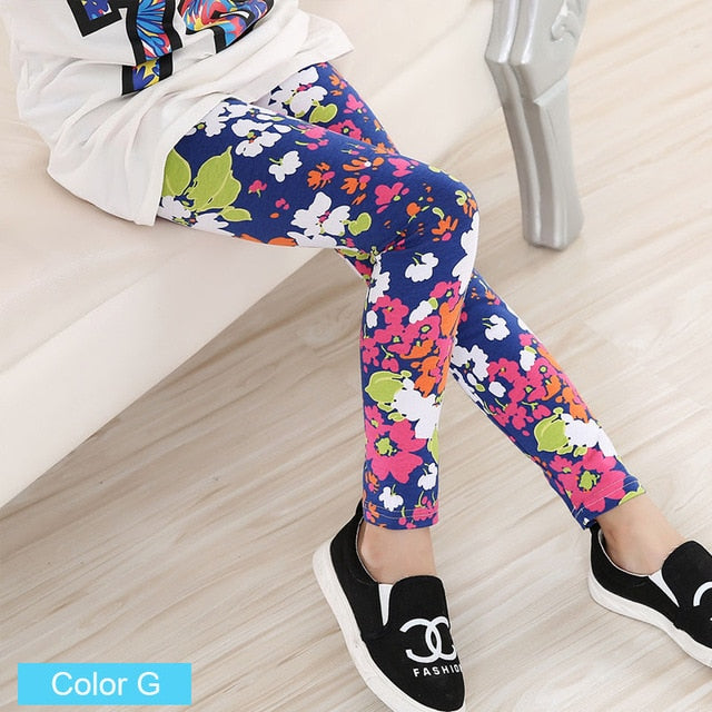 Girls Flower Leggings - foldingup