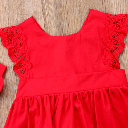 Red Lace Romper - foldingup