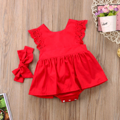 Red Lace Romper - foldingup