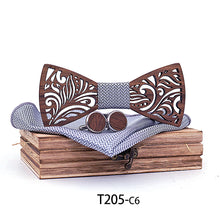Load image into Gallery viewer, Wooden Bow Tie set and Handkerchief - foldingup