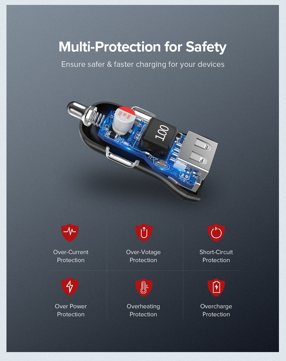 USB Car Charger - foldingup