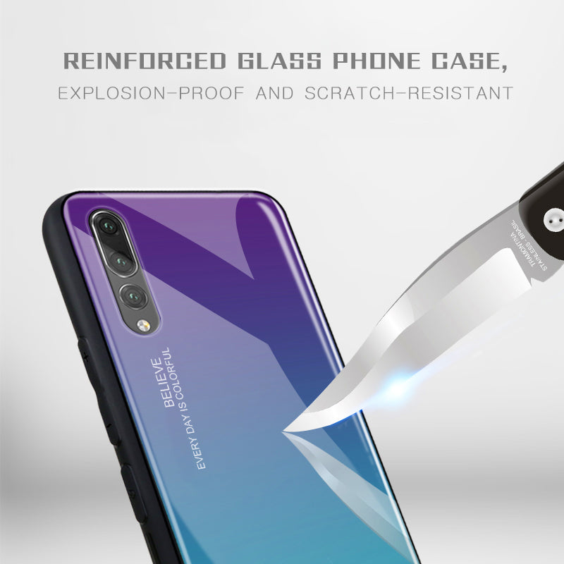 Tempered Glass Phone Case For Huawei Mate - foldingup