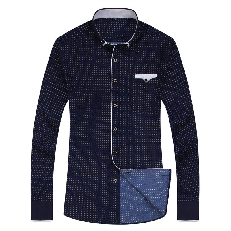 Men Long Sleeved Printed Shirt - foldingup