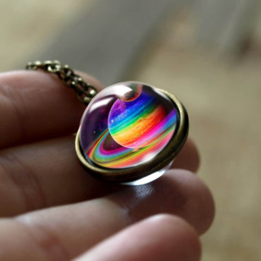 Nebula Galaxy Pendant Necklace - foldingup