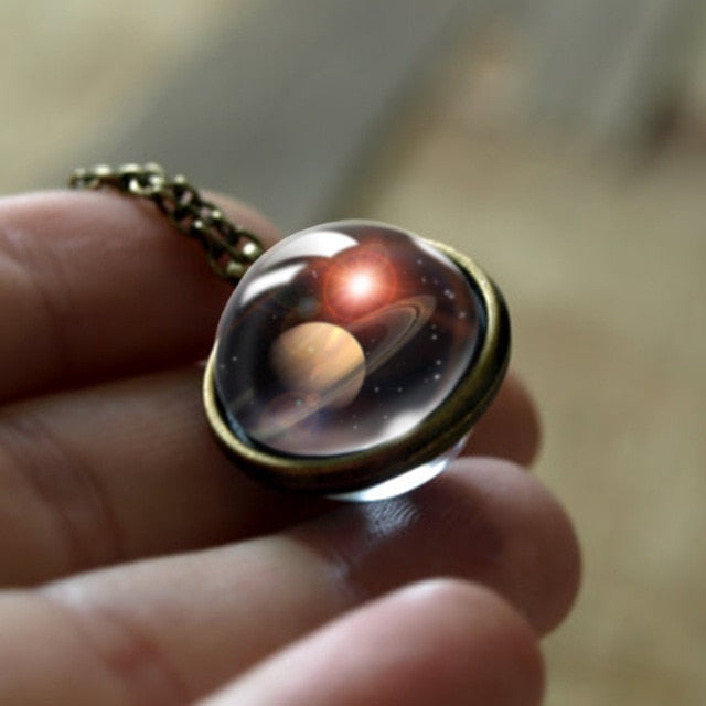 Nebula Galaxy Pendant Necklace - foldingup