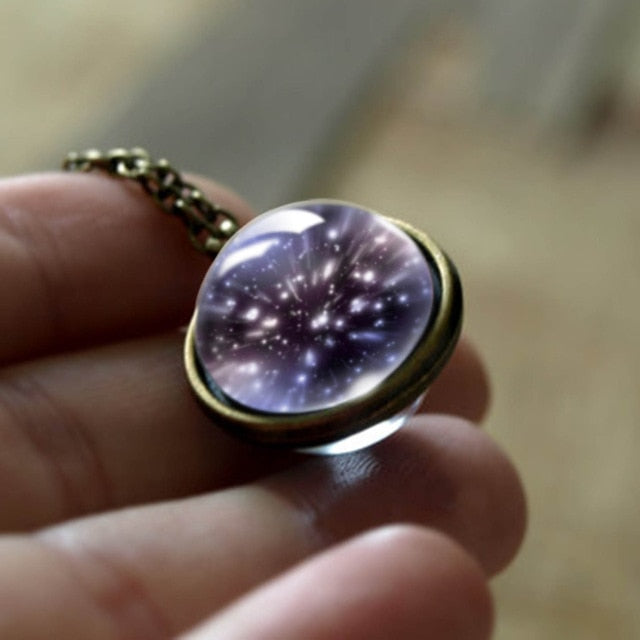 Nebula Galaxy Pendant Necklace - foldingup