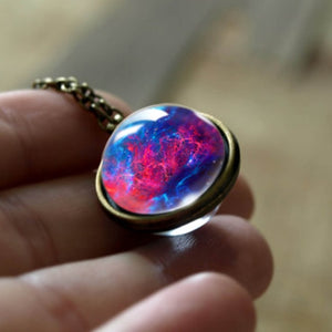 Nebula Galaxy Pendant Necklace - foldingup