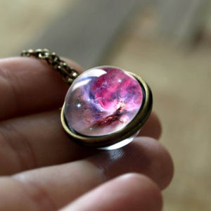 Nebula Galaxy Pendant Necklace - foldingup