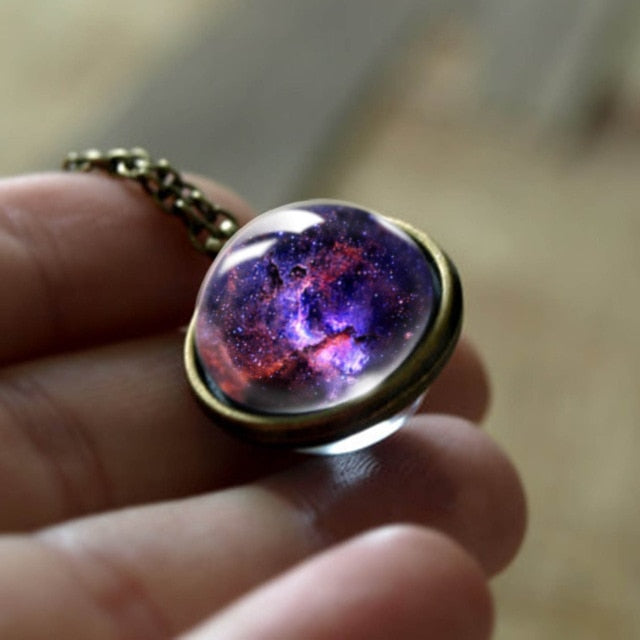 Nebula Galaxy Pendant Necklace - foldingup