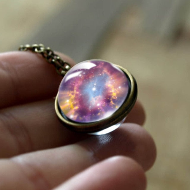 Nebula Galaxy Pendant Necklace - foldingup