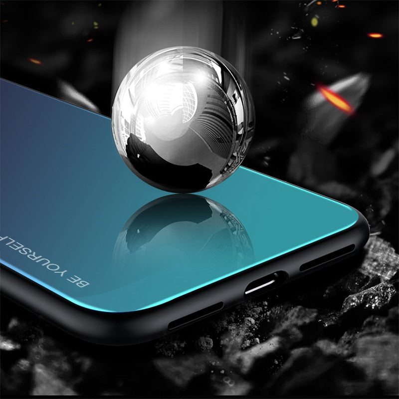 Tempered Glass Phone Case For Huawei Mate - foldingup