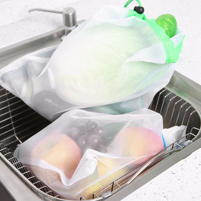 Reusable Mesh Produce Bags - foldingup